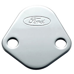 FORD LOGO FUEL PUMP BLOCKOFF PLATE: CHROME