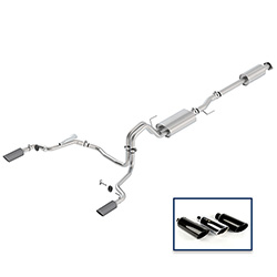 2015-2020 F-150 2.7L, 3.5L & 5.0L CAT-BACK TOURING EXHAUST SYSTEM - REAR EXIT, CARBON FIBER TIPS